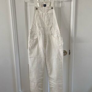 Women's White Denim Overalls